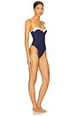 view 2 of 3 Cordelia One Piece in Navy Blue & White