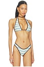 view 2 of 5 Ashtin Top in Teal & Yellow Multi Stripe