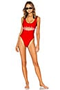 view 1 of 3 Caged One Piece in Candy Red