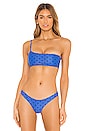 view 1 of 4 TOP BIKINI CYAN in Midnight Dot