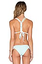 view 3 of 4 Chevron Macrame Bikini Top in White & Mint