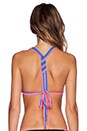 view 3 of 3 TOP BIKINI TRIANGULAR in Neon Pink & Blue