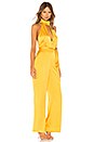view 2 of 3 Halter Jumpsuit in Mustard Yellow