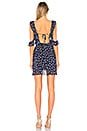 view 3 of 3 Ruffle Wrap Dress in Navy Polka Dot