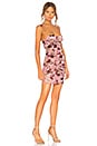 view 2 of 3 Ruched Dress With Ties in Roses On Rose