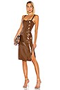 view 1 of 3 Ophelia Leather Midi Dress in Brown