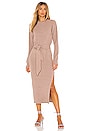 view 1 of 3 Long Sleeve Ribbed Dress in Nude
