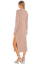 view 3 of 3 Long Sleeve Ribbed Dress in Nude