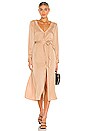 view 1 of 4 Open Neck Button Up Shirt Dress in Champagne Beige