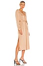 view 2 of 4 Open Neck Button Up Shirt Dress in Champagne Beige