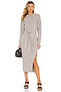 view 1 of 3 Long Sleeve Ribbed Dress in Heather Grey