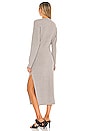 view 3 of 3 Long Sleeve Ribbed Dress in Heather Grey