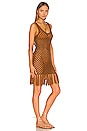 view 2 of 3 Wallace Fringe Mini Dress in Chocolate Brown