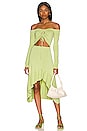 view 1 of 4 Aarika Off Shoulder Midi Dress in Lime
