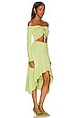 view 2 of 4 Aarika Off Shoulder Midi Dress in Lime