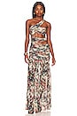 view 1 of 3 Adrianne Ruched Maxi Dress in Multi Abstract