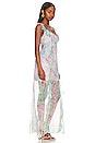 view 2 of 3 Daniella Flutter Maxi Dress in Pink & Teal Abstract