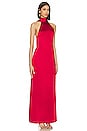view 2 of 3 Raveena Halter Scarf Maxi Dress in Cherry Red