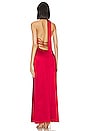 view 3 of 3 Raveena Halter Scarf Maxi Dress in Cherry Red