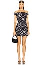 view 1 of 3 Claire Mini Dress in Black And Cream Dot