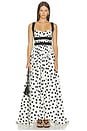 view 1 of 3 VESTIDO LARGO LEISL in Ivory And Black Dot