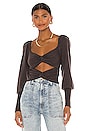 view 1 of 4 Ayla Knit Top in Chocolate