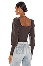 view 3 of 4 Ayla Knit Top in Chocolate