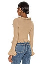 view 3 of 4 CÁRDIGAN RUFFLE SWEATER in Sand