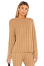 view 1 of 4 Cashmere Cable Knit Crew Sweater in Camel