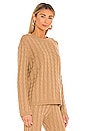 view 2 of 4 Cashmere Cable Knit Crew Sweater in Camel