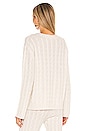 view 3 of 4 Cashmere Cable Knit Crew Sweater in Ivory