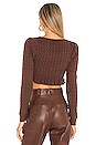 view 3 of 5 Soren Cropped Sweater in Chocolate