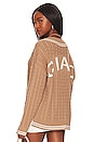 view 1 of 5 Ciao Cable V Neck Sweater in Camel & Ivory