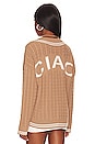 view 4 of 5 Ciao Cable V Neck Sweater in Camel & Ivory