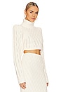 view 2 of 4 Laraine Cable Turtleneck Sweater in Ivory
