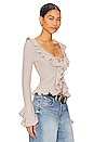 view 2 of 4 GILET RUFFLE SWEATER in Heather Grey