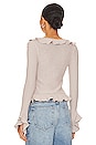 view 3 of 4 GILET RUFFLE SWEATER in Heather Grey