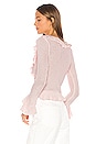 view 3 of 4 Ruffle Sweater Cardigan in Light Pink