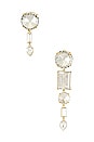 view 1 of 2 Abana Earring in Clear and Gold