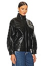 view 3 of 5 Halle Faux Leather Bomber Jacket in Black