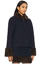 view 2 of 4 Robby Jacket in Navy And Leopard Faux Fur