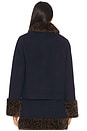 view 3 of 4 Robby Jacket in Navy And Leopard Faux Fur