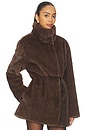 view 2 of 4 Maria Faux Fur Coat in Chocolate Brown