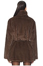 view 3 of 4 Maria Faux Fur Coat in Chocolate Brown