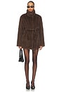view 4 of 4 Maria Faux Fur Coat in Chocolate Brown