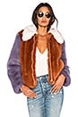 view 1 of 5 Faux Fur Jacket 413 in Rust & Lilac