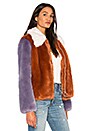 view 3 of 5 Faux Fur Jacket 413 in Rust & Lilac