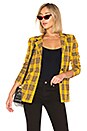 view 1 of 5 Boxy Blazer in Mustard Plaid