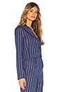 view 2 of 4 Cropped Double Breasted Jacket in Navy Coral Stripe