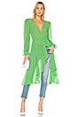 view 1 of 3 Ruffle Duster With Peasant Sleeves in Green